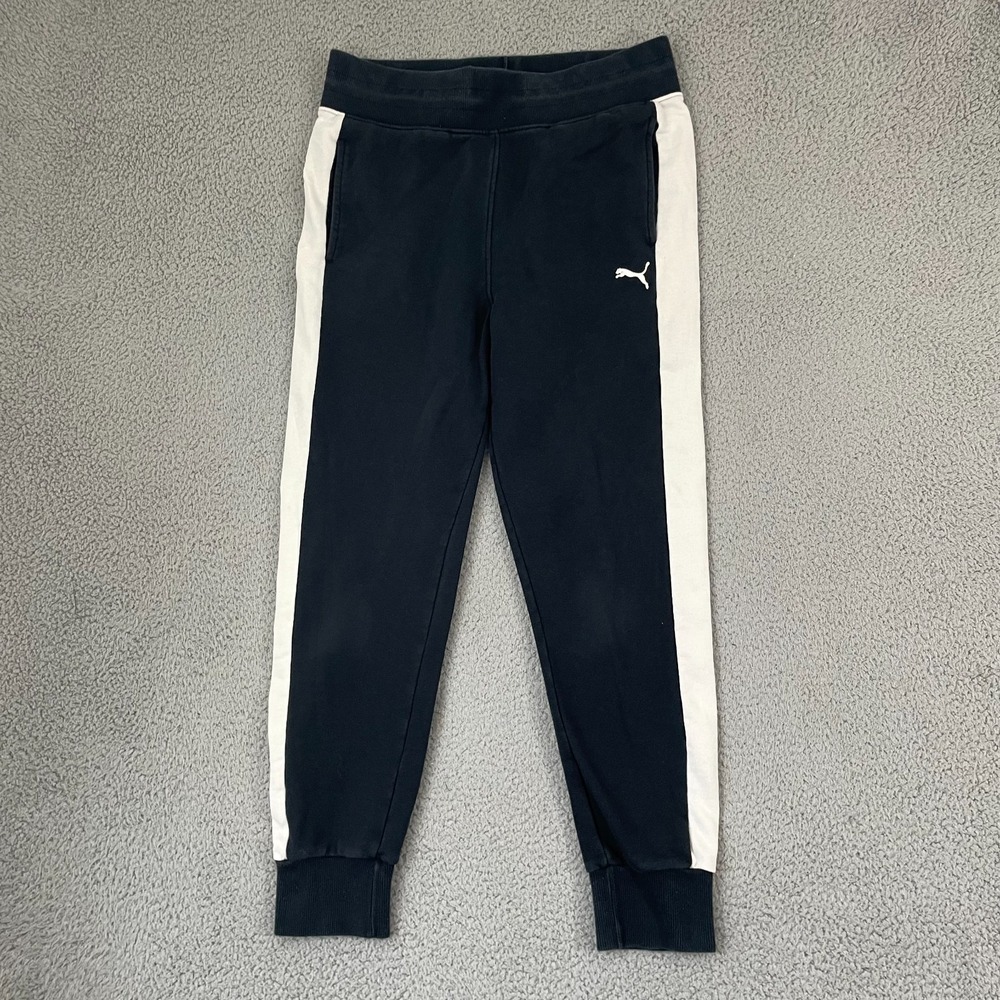 Puma Jogger Sweatpants Men L Black Athletic Sportswear Lounge Drawstring